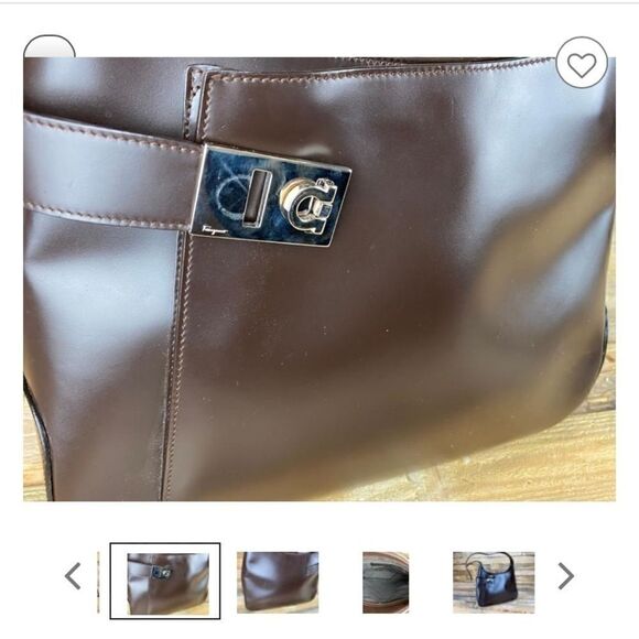 Ferragamo Gancini Leather Shoulder Bag - Picture 8 of 10